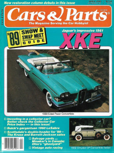 CARS & PARTS 1989 APR - JAGUAR '61 XKE, '58 EDSEL PACER, '60 LESABRE